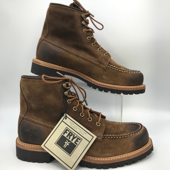 Frye Men's Dakota Mid Lace Waxed Suede Work Boots - Picture 2 of 7